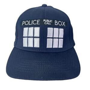 Doctor Who TARDIS Snapback Hat Blue Unisex Adjustable Sci-Fi Cap‎